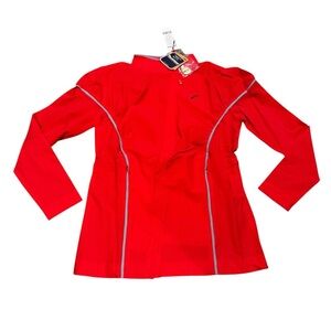 NWT Vibrant Red with gray piping  Jacket Golf Athletic Athleisure Multiple Size
